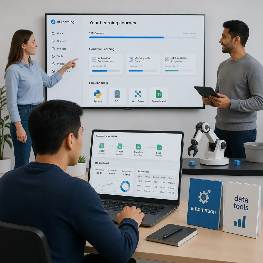 Prikaz scenarijev učenja in modulov DataGSkills